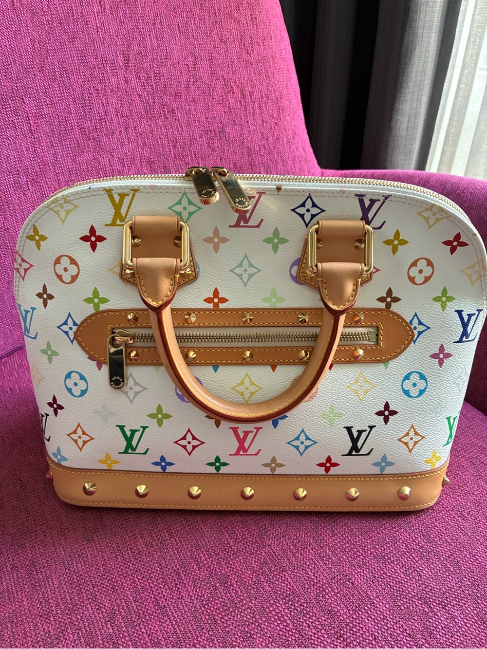 Louis Vuitton by Takashi Murakami Multicolore Alma PM White